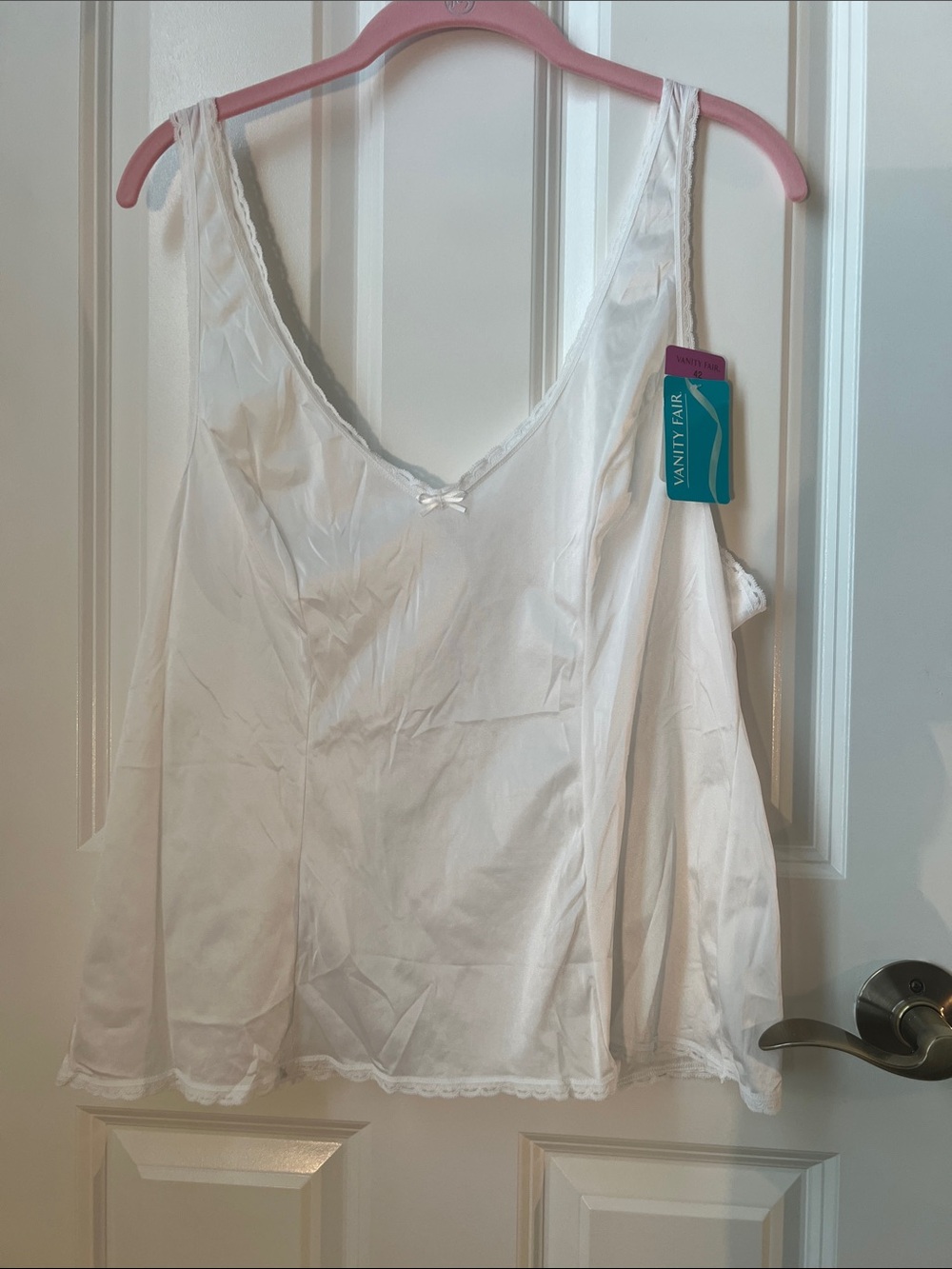 Vanity Fair White Chemise with Lace Trim New With Tags Size 42